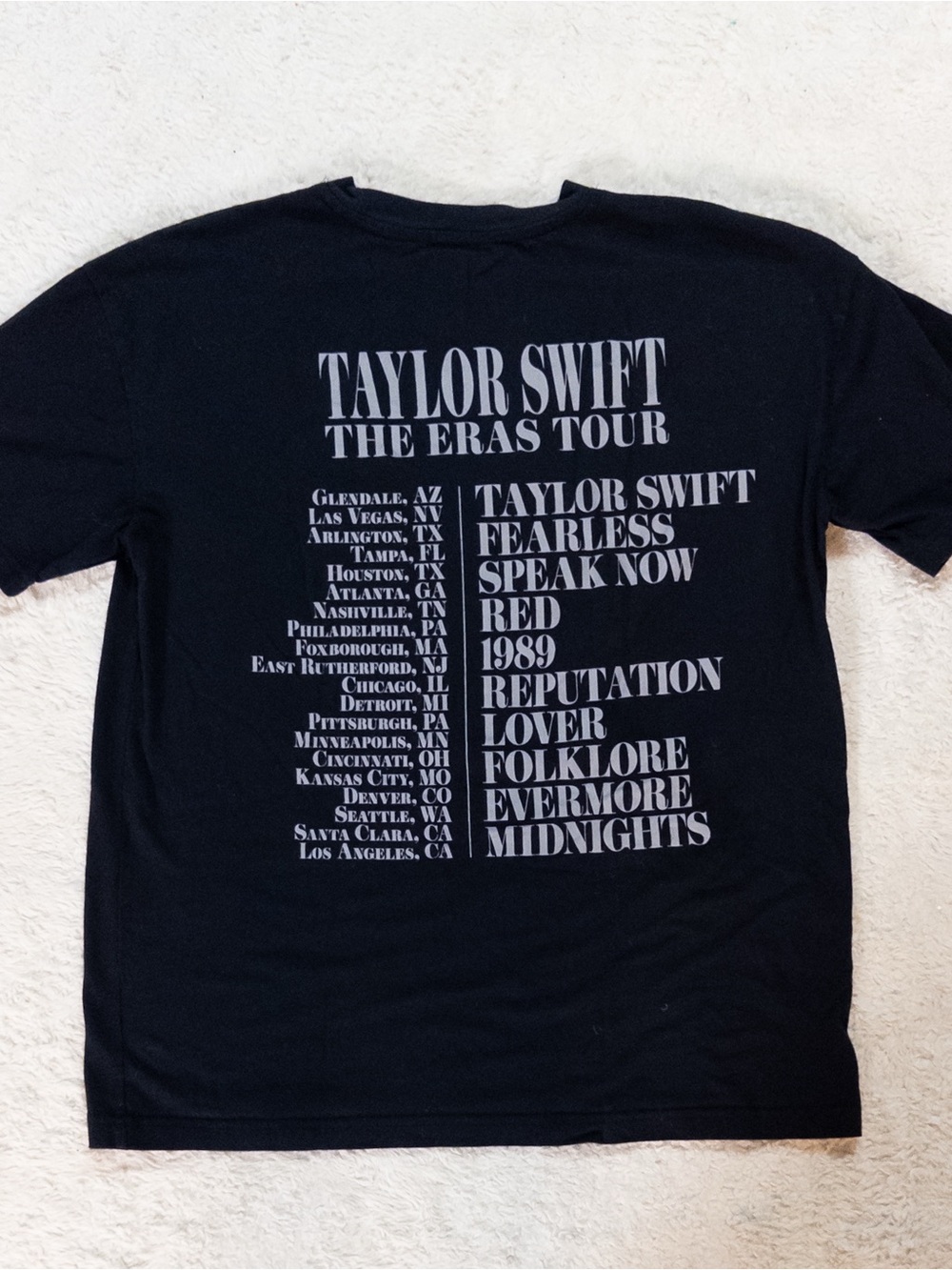 Official Taylor Swift The Eras Tour Black T-Shirt Size Small - Picture 8 of 9